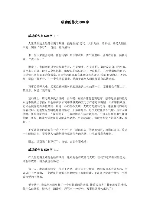 成功的作文600字