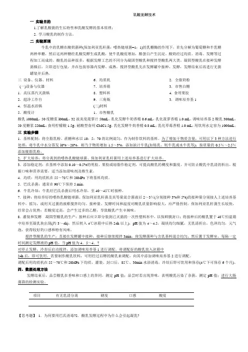 乳酸发酵技术