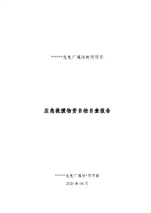 应急救援物资自检自查报告