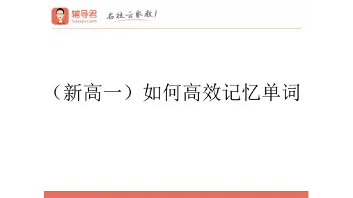 (新高一)如何高效记忆英语单词