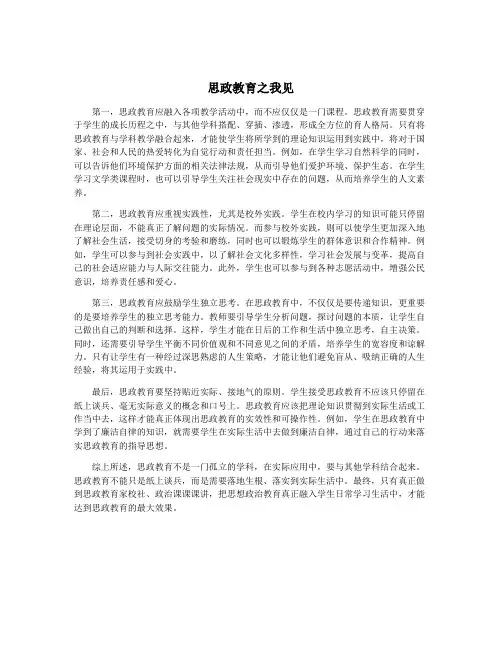 思政教育之我见