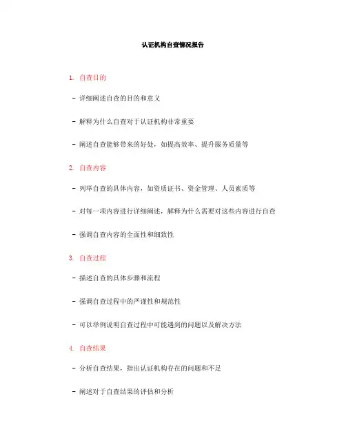 认证机构自查情况报告(一)