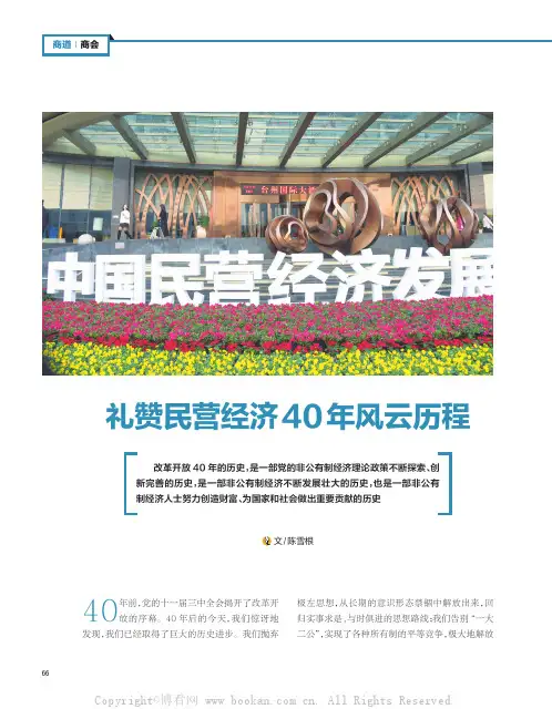 礼赞民营经济40年风云历程