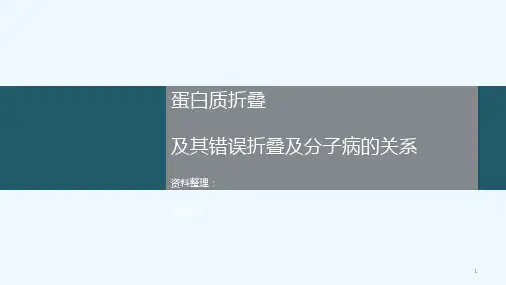 蛋白质折叠与错误折叠及分子病