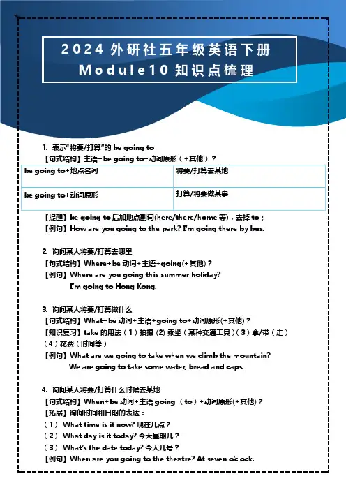Module10模块知识梳理(知识清单)英语五年级下册