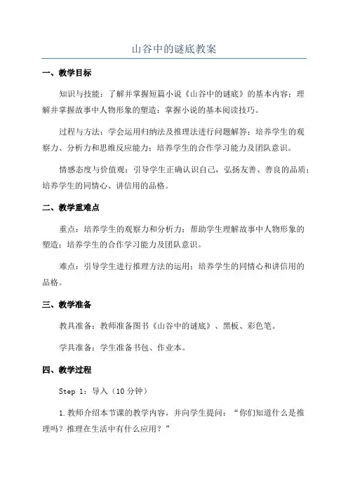 山谷中的谜底教案