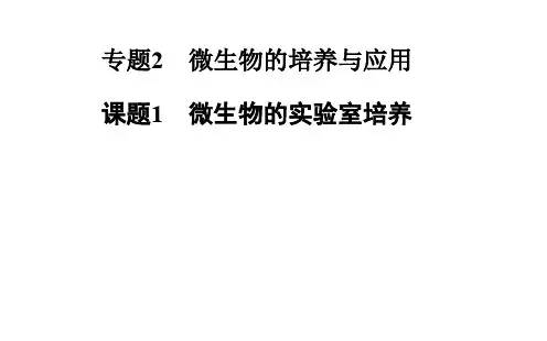高中生物选修1课件：2.1微生物的实验室培养(共40张PPT)