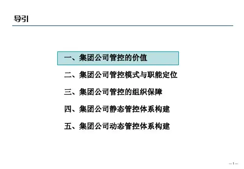 集团公司管控体系建设课件