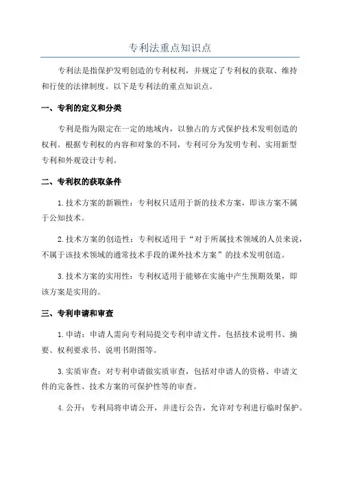 专利法重点知识点