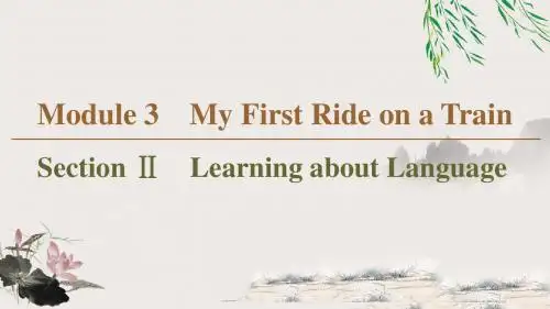 2020同步外研英语必修1新突破(课件+讲义+精练)：Module 3 Section Ⅱ Learning about Language