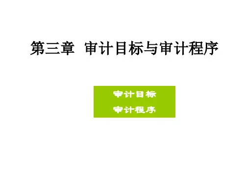 第三章--审计目标与审计程序