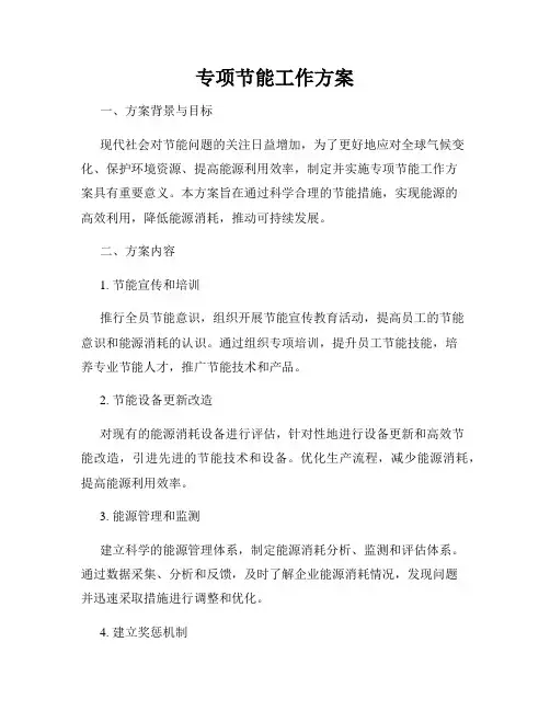 专项节能工作方案
