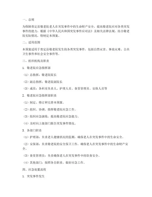 贵定县敬老院应急预案