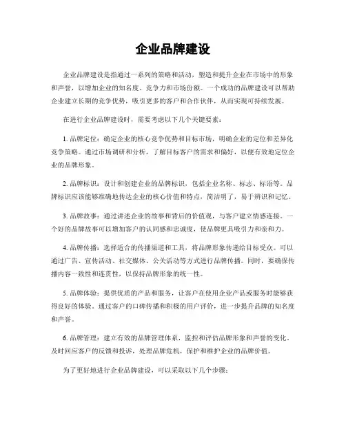 企业品牌建设