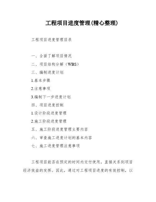 工程项目进度管理(精心整理)