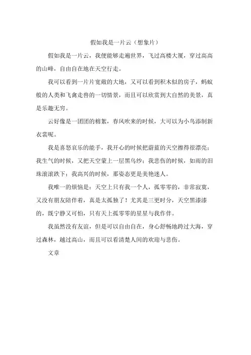 假如我是一片云(想象片)