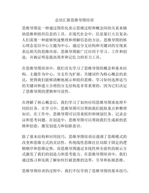 总结汇报思维导图培训