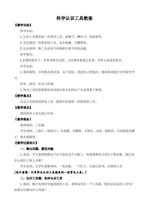 科学认识工具教案