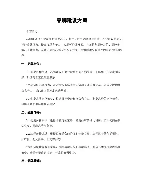 品牌建设方案