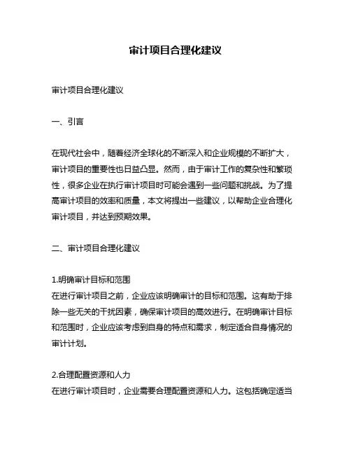 审计项目合理化建议