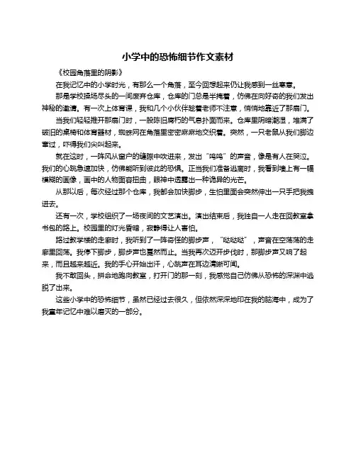 小学中的恐怖细节作文素材