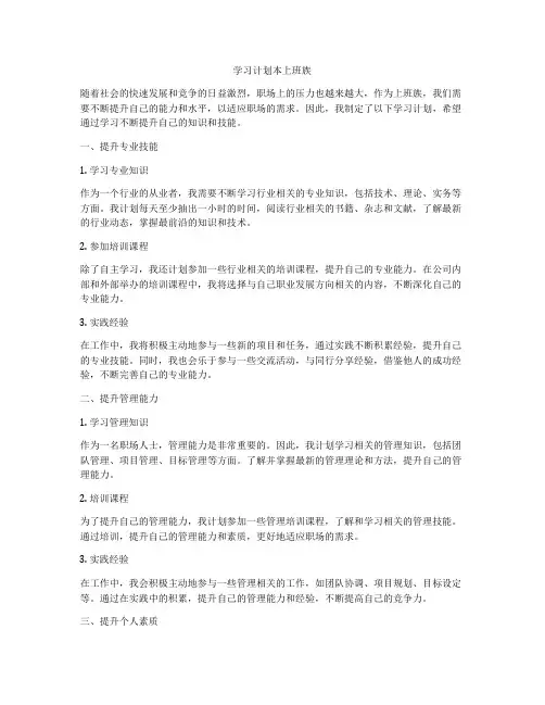 学习计划本上班族