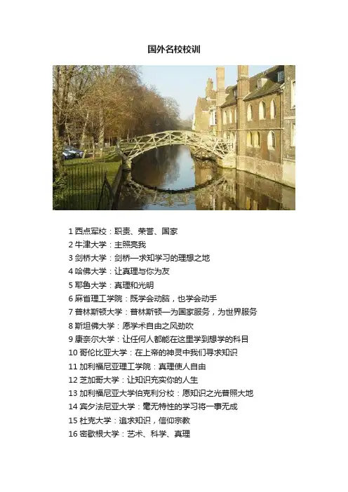 国外名校校训