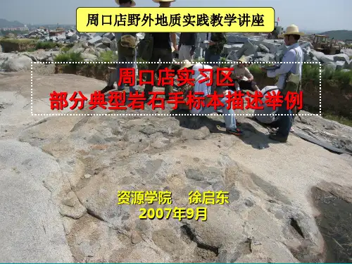 实习区部分典型岩石手标本描述举例