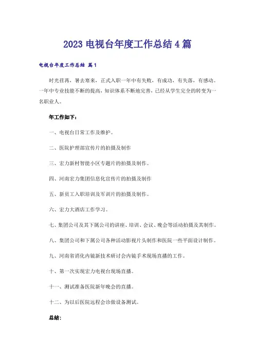 2023电视台年度工作总结4篇