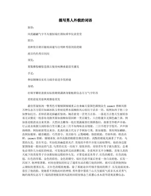 描写男人外貌的词语