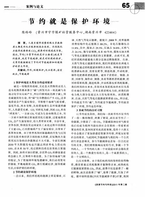 节约就是保护环境