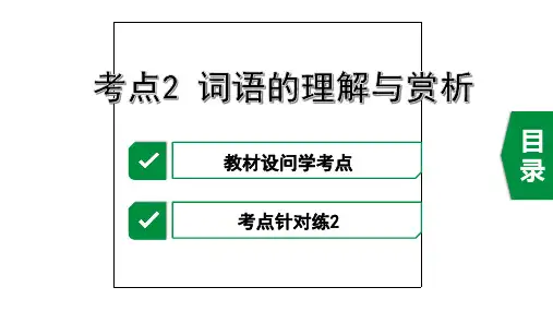 2020年中考语文记叙文阅读复习考点2  词语的理解与赏析