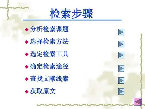 文献检索讲座课件--信息检索步骤