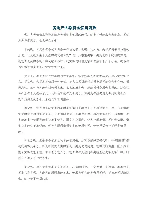 房地产大额资金使用流程