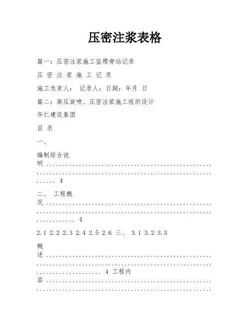 压密注浆表格