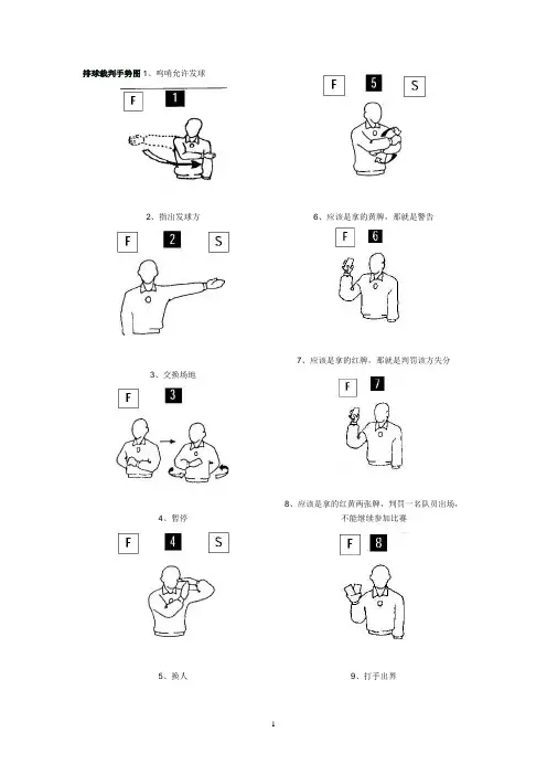 排球裁判手势图1