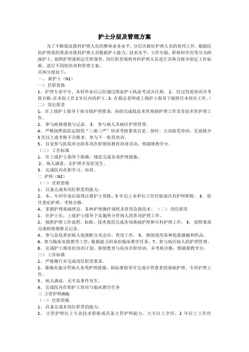 护士分层管理方案