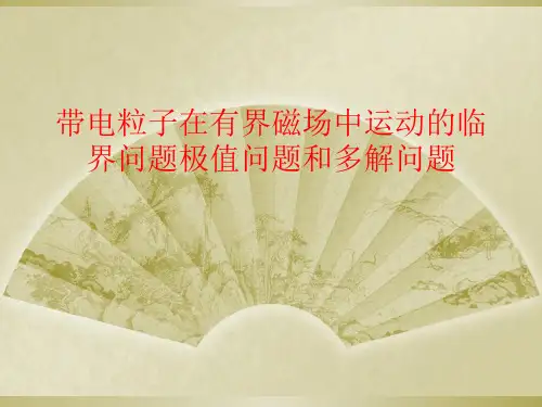 带电粒子在有界磁场中运动的临界问题极值问题和多解问题