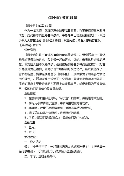 《网小鱼》教案15篇