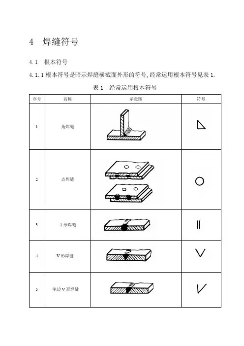 最常用 焊缝符号表示方法