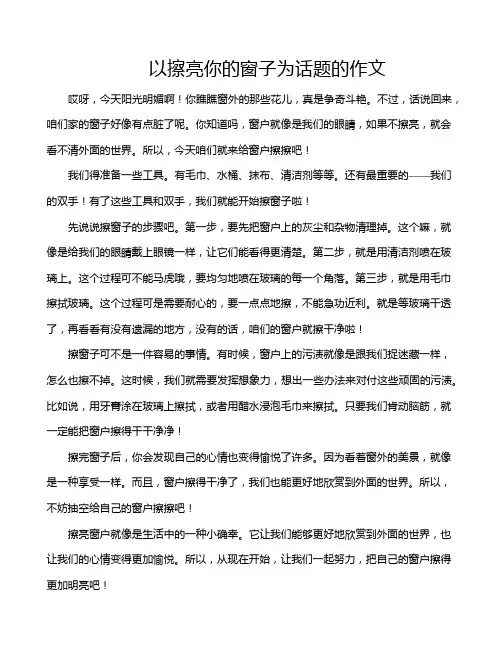 以擦亮你的窗子为话题的作文