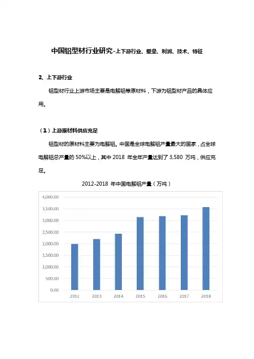 中国铝型材行业研究-上下游行业、壁垒、利润、技术、特征