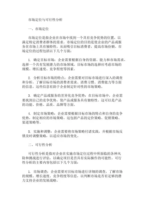 市场定位与可行性分析 精选1篇