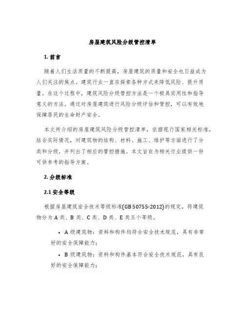 房屋建筑风险分级管控清单