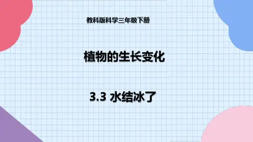 教科版科学三年级下册 3-3 水结冰了--课件