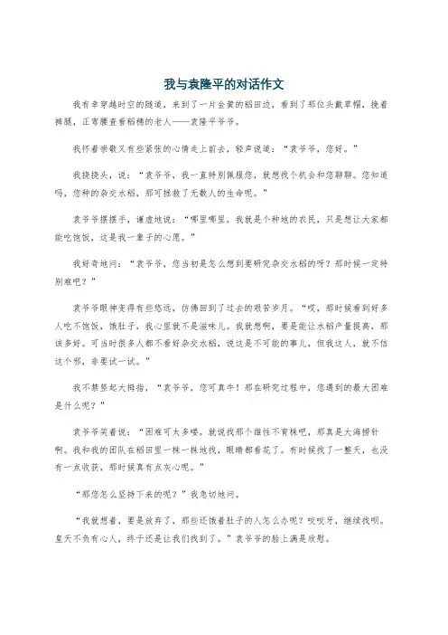 我与袁隆平的对话作文