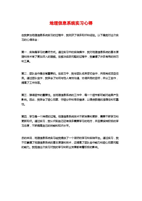 地理信息系统实习心得