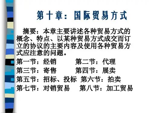 国际贸易方式的概念及特点(ppt 24页)