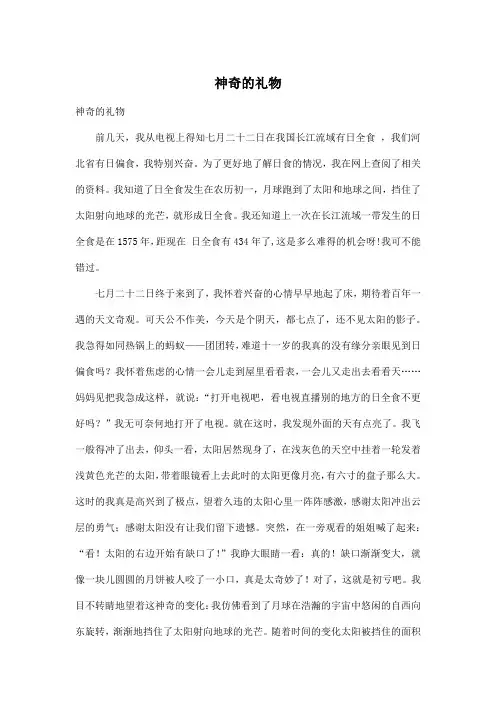 神奇的礼物_小学五年级作文900字