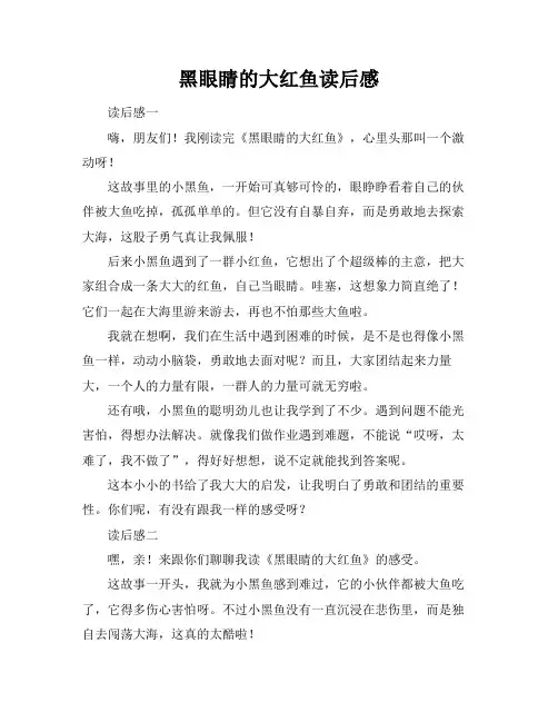 黑眼睛的大红鱼读后感